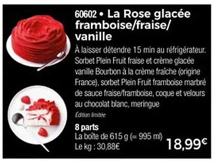 La Rose glacée framboise/fraise/vanille