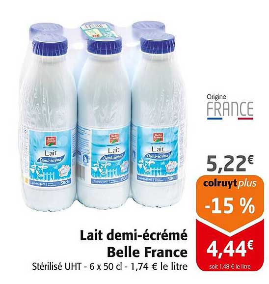 Lait demi-écrémé Belle France