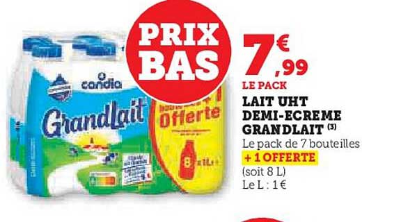 LAIT UHT DEMI-ECREME GRANDLAIT