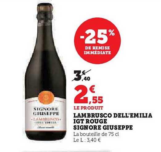 LAMBRUSCO DELL'EMILIA IGT ROUGE SIGNORE GIUSEPPE