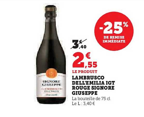 LAMBRUSCO DELL'EMILIA IGT ROUGE SIGNORE GIUSEPPE