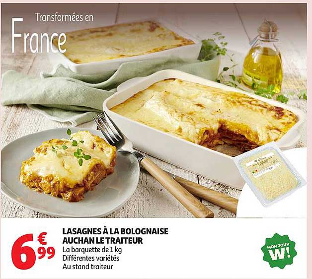 LASAGNES À LA BOLOGNAISE AUCHAN LE TRAITEUR