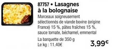 Lasagnes à la bolognaise
