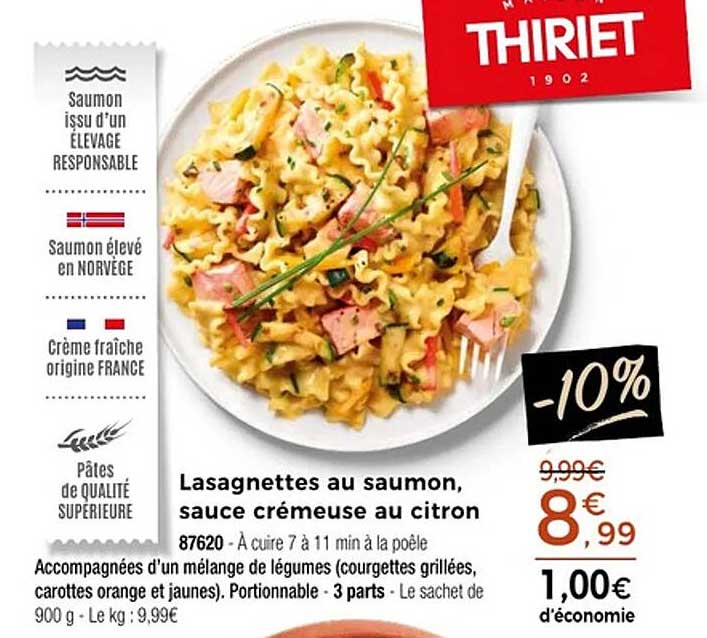 Lasagnettes au saumon, sauce crémeuse au citron
