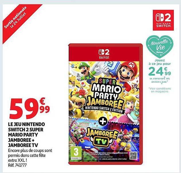 LE JEU NINTENDO SWITCH 2 SUPER MARIO PARTY JAMBOREE + JAMBOREE TV