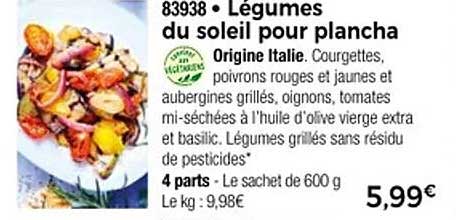 Légumes du soleil pour plancha