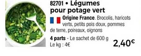 Légumes pour potage vert