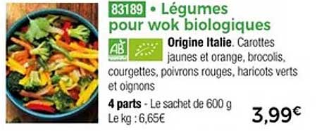 Légumes pour wok biologiques