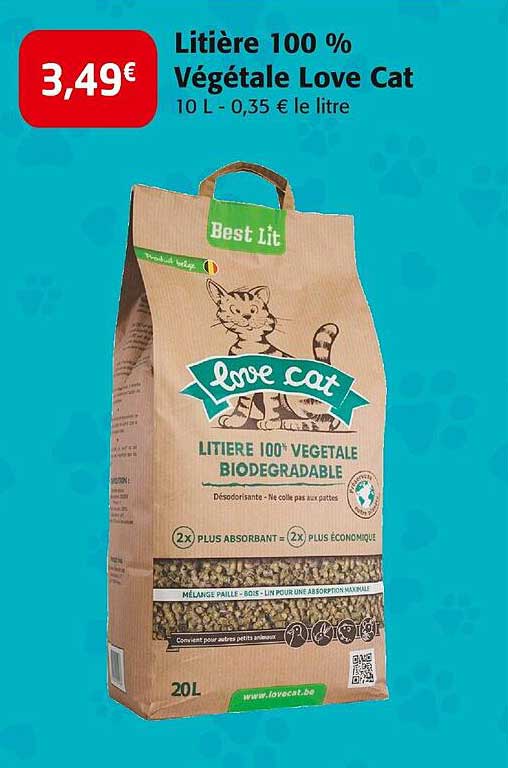 Litière 100 % Végétale Love Cat