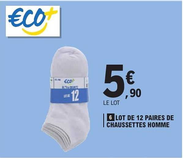 LOT DE 12 PAIRS DE CHAUSSETTES HOMME