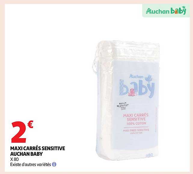 MAXI CARRÉS SENSITIVE AUCHAN BABY