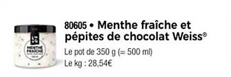 Menthe fraîche et pépites de chocolat Weiss®