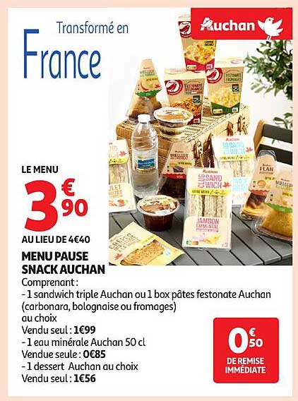 MENU PAUSE SNACK AUCHAN