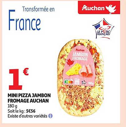 MINI PIZZA JAMBON FROMAGE AUCHAN