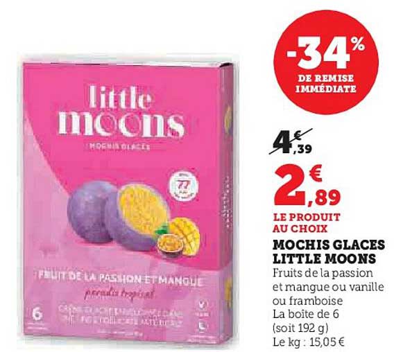 Mochis Glacés Little Moons - Fruit de la passion et mangue