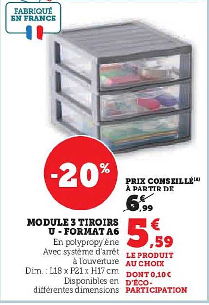 MODULE 3 TIROIRS U - FORMAT A6