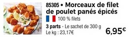 Morceaux de filet de poulet panés épicés