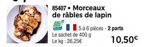 Morceaux de râbles de lapin