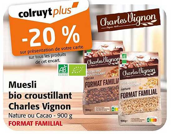 Muesli bio croustillant Charles Vignon