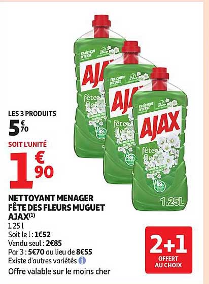 NETTOYANT MENAGER FÊTE DES FLEURS MUGUET AJAX