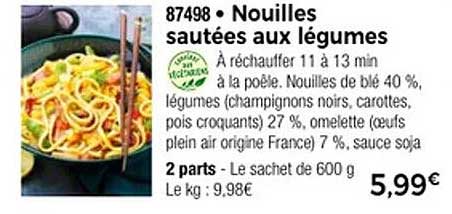 Nouilles sautées aux légumes