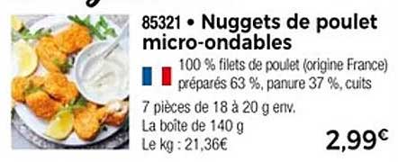 Nuggets de poulet micro-ondables
