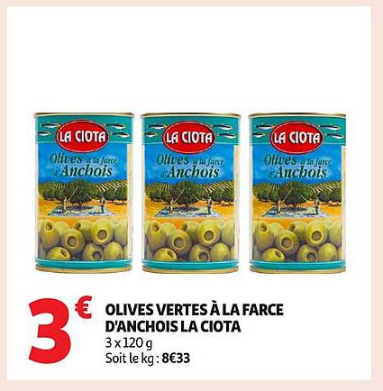 OLIVES VERTES À LA FARCE D'ANCHOIS LA CIOTA