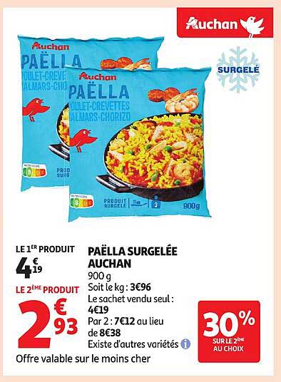 PÄELLA SURGELÉE AUCHAN