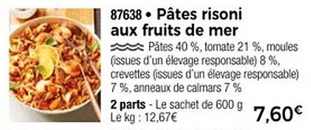 Pâtes risoni aux fruits de mer