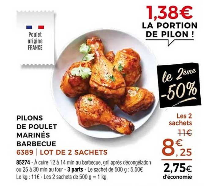 PILONS DE POULET MARINES BARBECUE