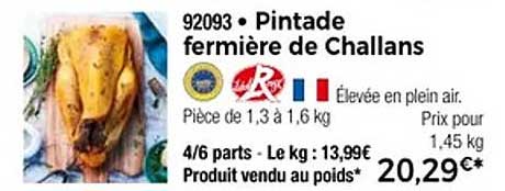 Pintade fermière de Challans