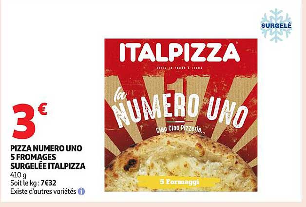 PIZZA NUMERO UNO 5 FROMAGES SURGELÉE ITALPIZZA