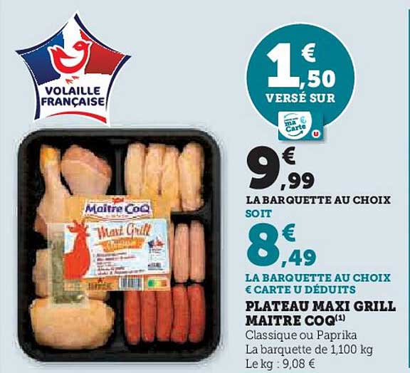 PLATEAU MAXI GRILL MAÎTRE COQ