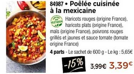 Poêlée cuisinée à la mexicaine