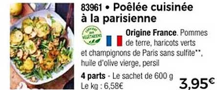Poêlée cuisinée à la parisienne
