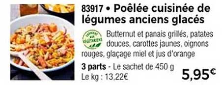 Poêlée cuisinée de légumes anciens glacés