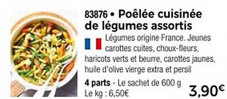 Poêlée cuisinée de légumes assortis