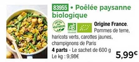 Poêlée paysanne biologique