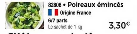 Poireaux émincés - Origine France