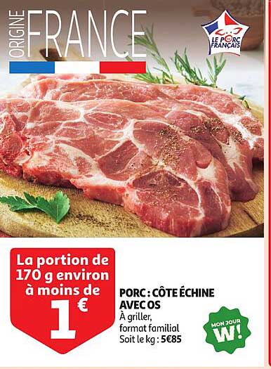 PORC : CÔTE ÉCHINE AVEC OS