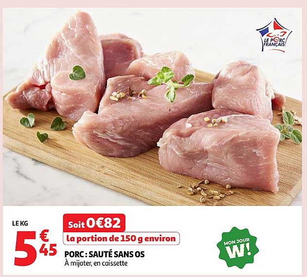 PORC : SAUTÉ SANS OS