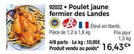 Poulet jaune fermier des Landes