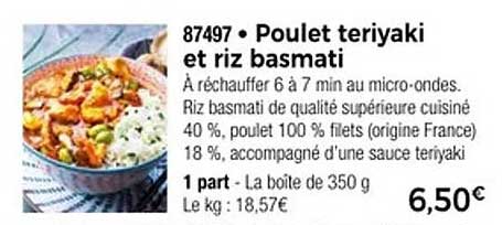 Poulet teriyaki et riz basmati