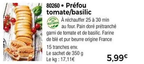 Préfou tomate/basilic