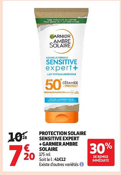 PROTECTION SOLAIRE SENSITIVE EXPERT + GARNIER AMBRE SOLAIRE