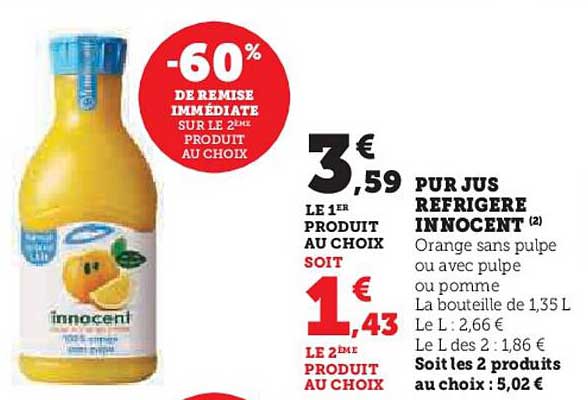 PUR JUS REFRIGERE INNOCENT