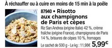 Risotto aux champignons de Paris et cèpes