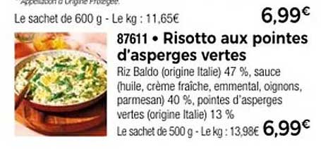 Risotto aux pointes d'asperges vertes