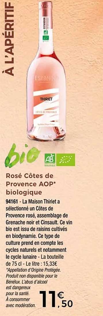Rosé Côtes de Provence AOP* biologique