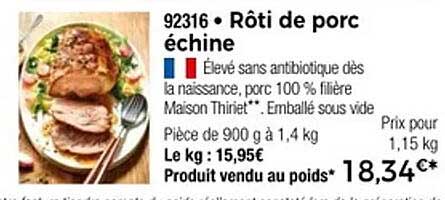 Rôti de porc échine